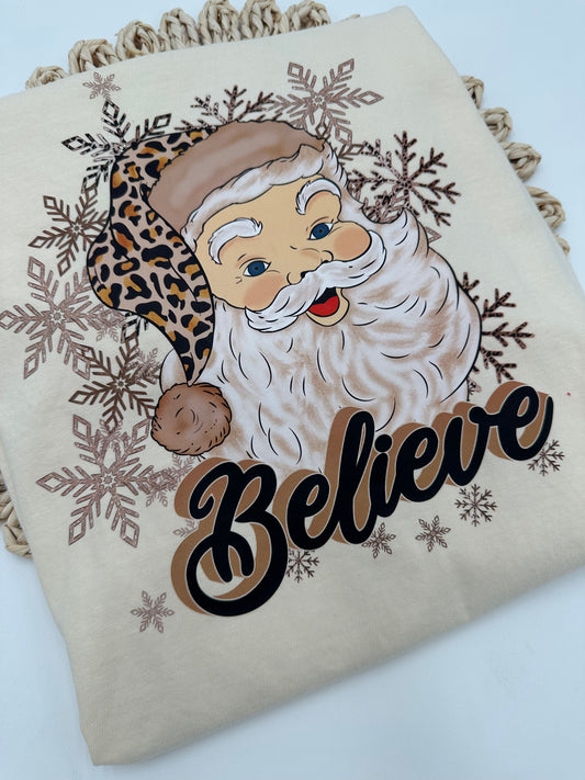 Believe Santa Ivory Tee