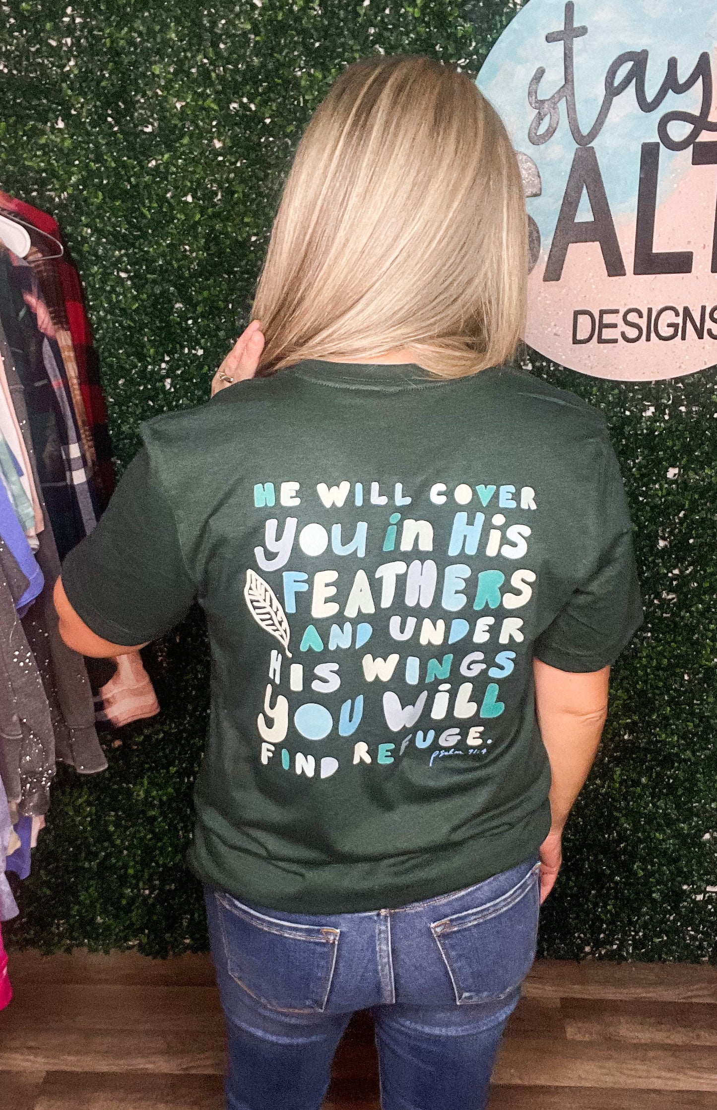 He will cover you Long Sleeve Tee (Comfort Colors)